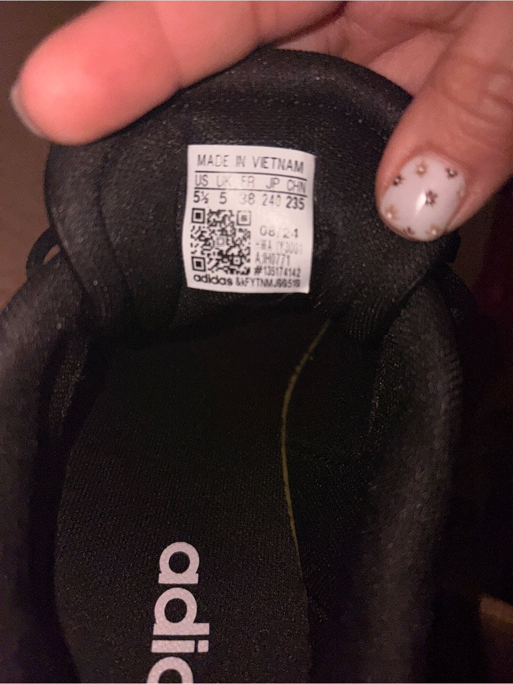 Adidas Women's Black and White Platform Sneakers - Picture 2 of 2